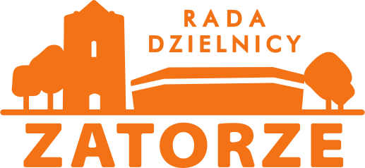 Logo Rady Dzielnicy Zatorze - pomarańczowa grafika na przeźroczystym tle